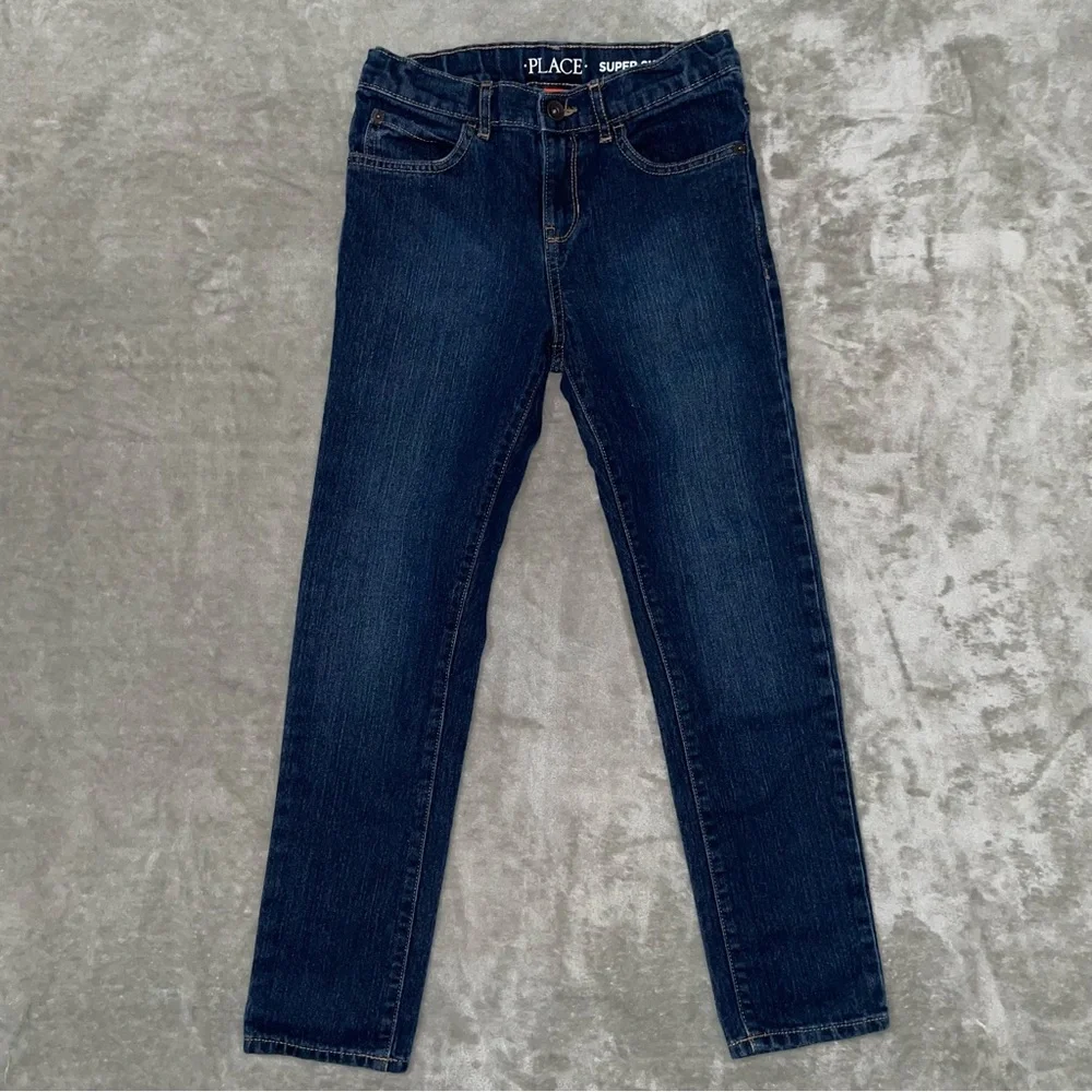 The Children's Place Kids Skinny Jeans Bundle 2 Pairs Black Blue Size 10 Boy